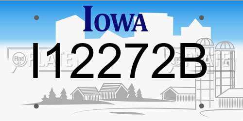 I12272B Iowa License Plate