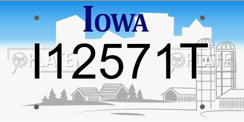 I12571T Iowa License Plate