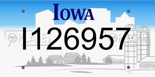 I126957 Iowa License Plate
