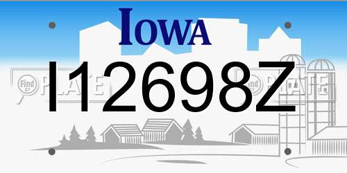 I12698Z Iowa License Plate