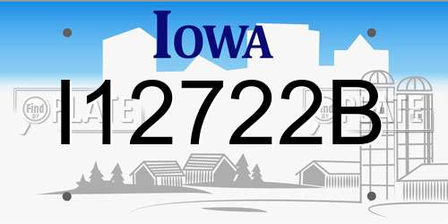 I12722B Iowa License Plate