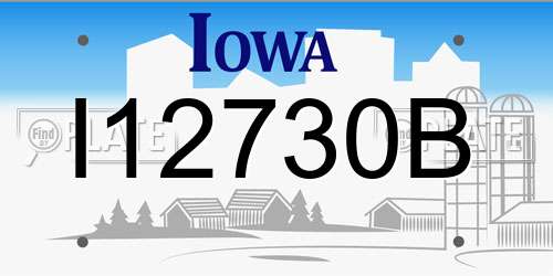 I12730B Iowa License Plate