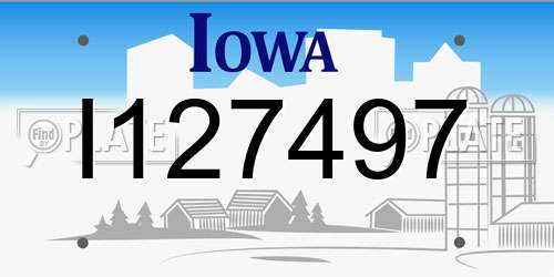 I127497 Iowa License Plate