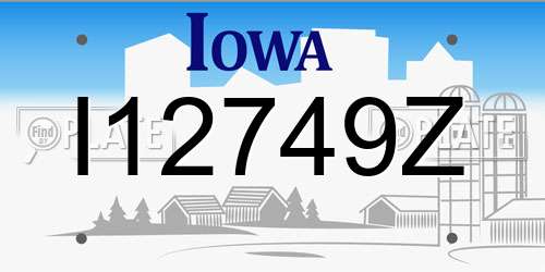 I12749Z Iowa License Plate