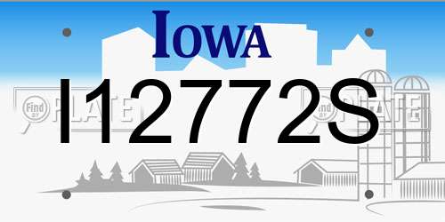 I12772S Iowa License Plate