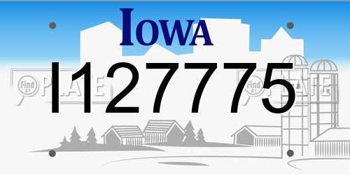 I127775 Iowa License Plate