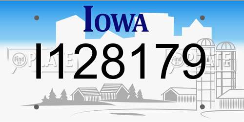 I128179 Iowa License Plate