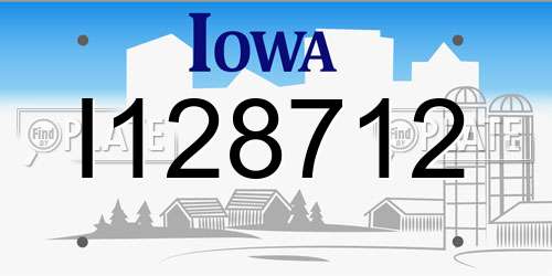 I128712 Iowa License Plate