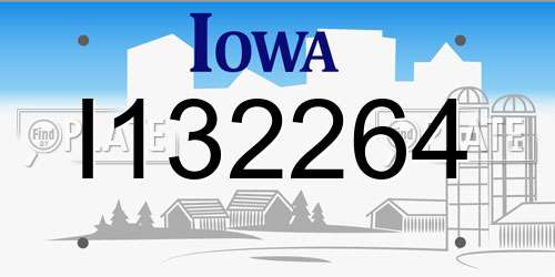 I132264 Iowa License Plate
