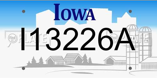 I13226A Iowa License Plate
