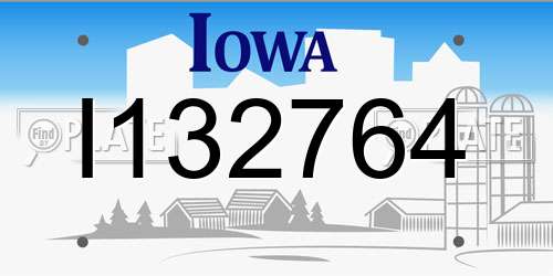 I132764 Iowa License Plate