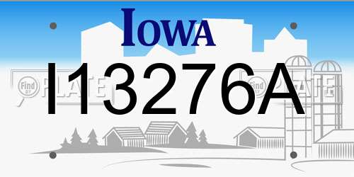 I13276A Iowa License Plate