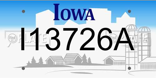 I13726A Iowa License Plate