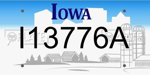 I13776A Iowa License Plate
