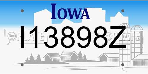 I13898Z Iowa License Plate