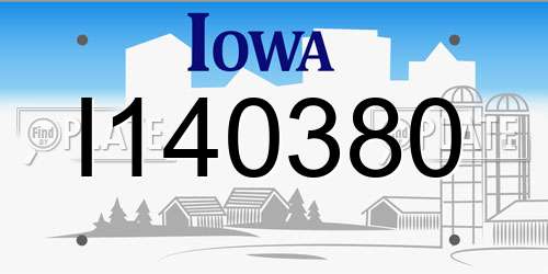 I140380 Iowa License Plate