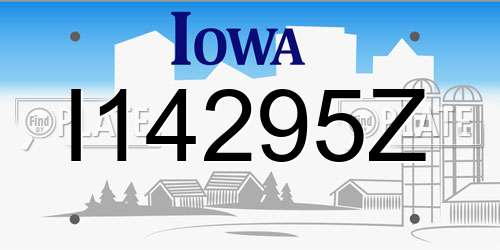 I14295Z Iowa License Plate