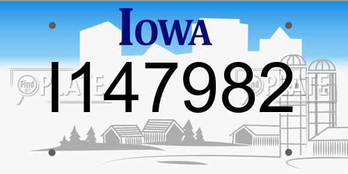 I147982 Iowa License Plate