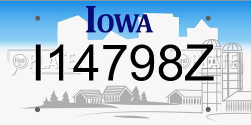 I14798Z Iowa License Plate