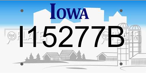 I15277B Iowa License Plate