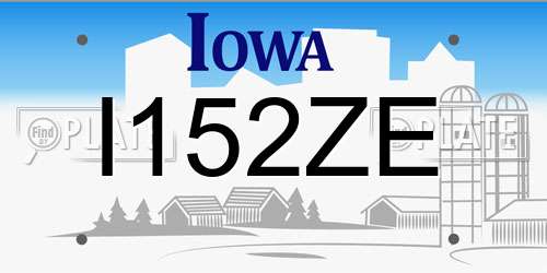 I152ZE Iowa License Plate