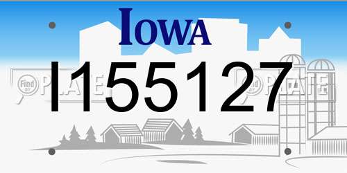 I155127 Iowa License Plate