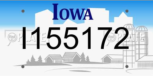 I155172 Iowa License Plate