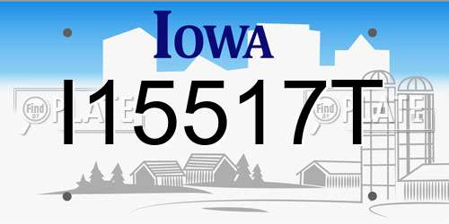 I15517T Iowa License Plate