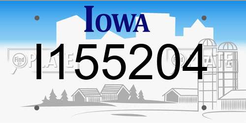 I155204 Iowa License Plate