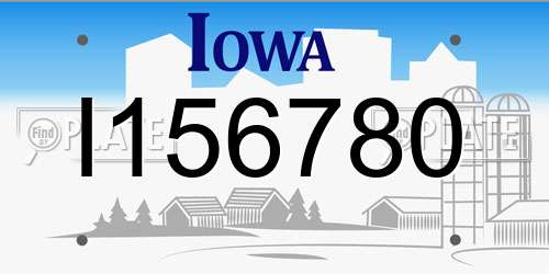 I156780 Iowa License Plate