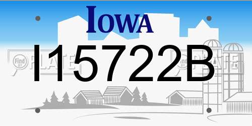 I15722B Iowa License Plate