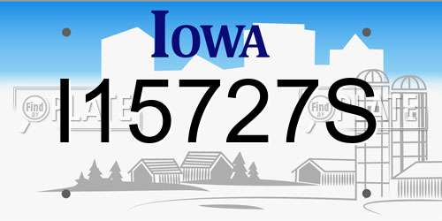 I15727S Iowa License Plate
