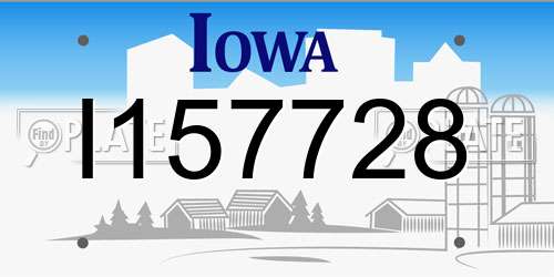 I157728 Iowa License Plate