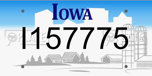 I157775 Iowa License Plate
