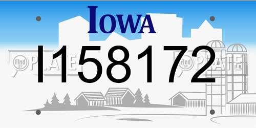 I158172 Iowa License Plate