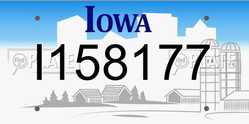I158177 Iowa License Plate