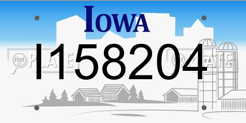 I158204 Iowa License Plate