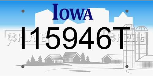I15946T Iowa License Plate