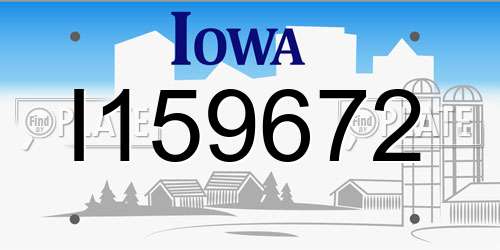 I159672 Iowa License Plate