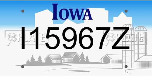 I15967Z Iowa License Plate