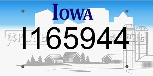 I165944 Iowa License Plate