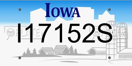 I17152S Iowa License Plate