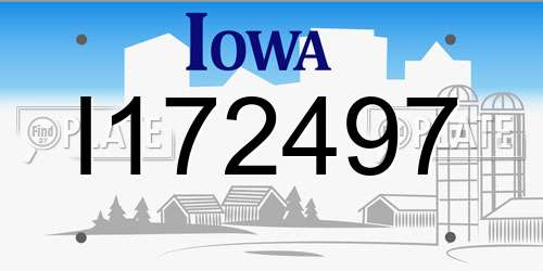 I172497 Iowa License Plate