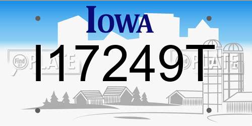 I17249T Iowa License Plate