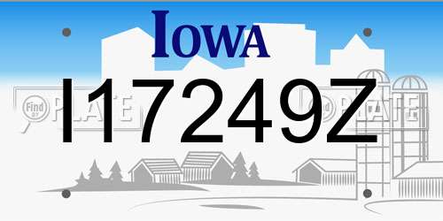 I17249Z Iowa License Plate