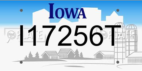 I17256T Iowa License Plate
