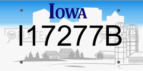 I17277B Iowa License Plate