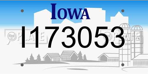 I173053 Iowa License Plate