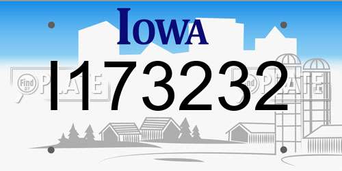 I173232 Iowa License Plate