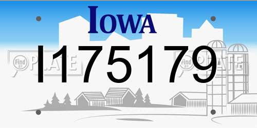 I175179 Iowa License Plate